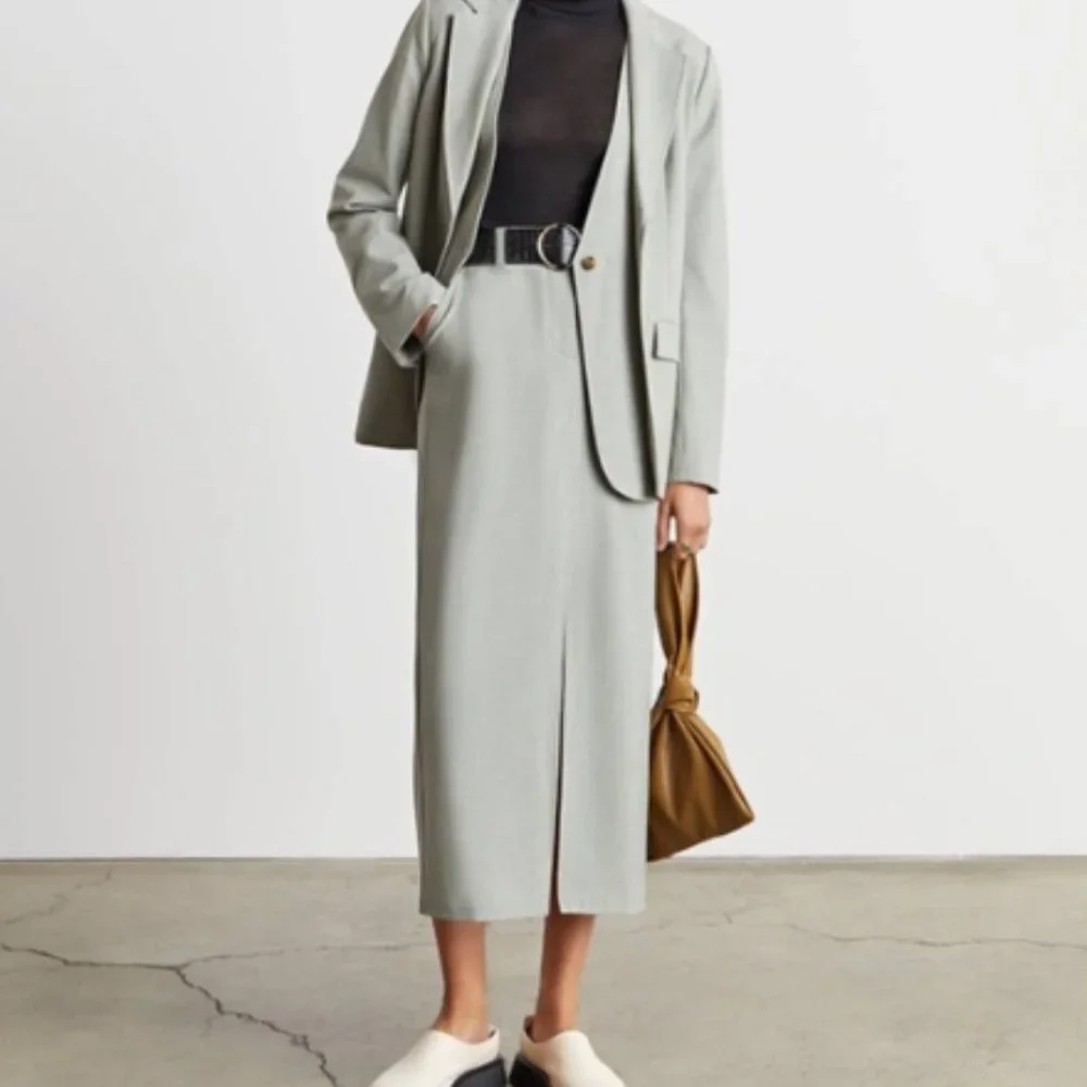 NWT WHO WHAT WEAR COLLECTION Neen Maxi Pencil Skirt Stone Large